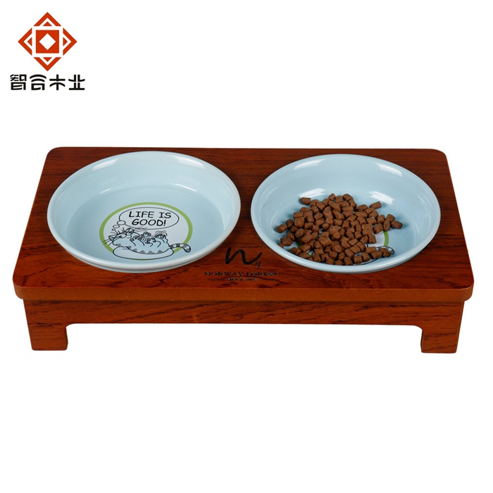 木制貓狗寵物喂食器