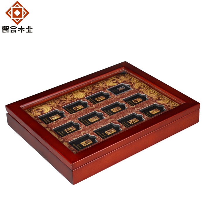 實木多枚紀念幣展示木盒
