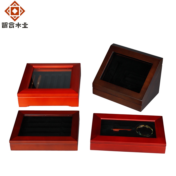 橡膠木實(shí)木鋼筆收納展示盒