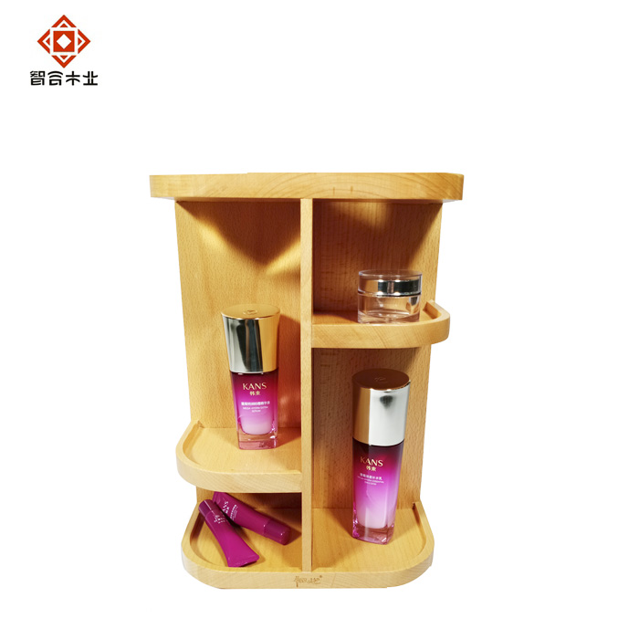 櫸木實(shí)木化妝品旋轉(zhuǎn)展架