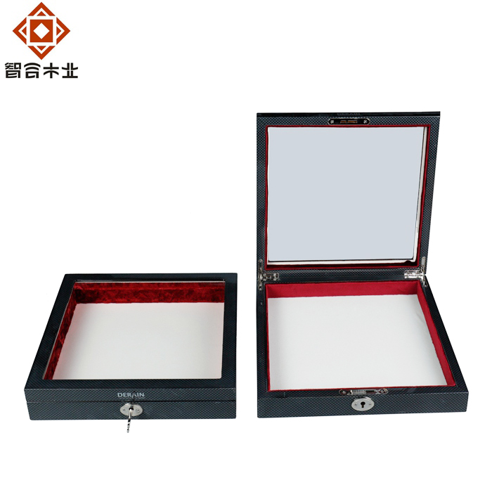 高光碳纖紙開窗禮品木盒