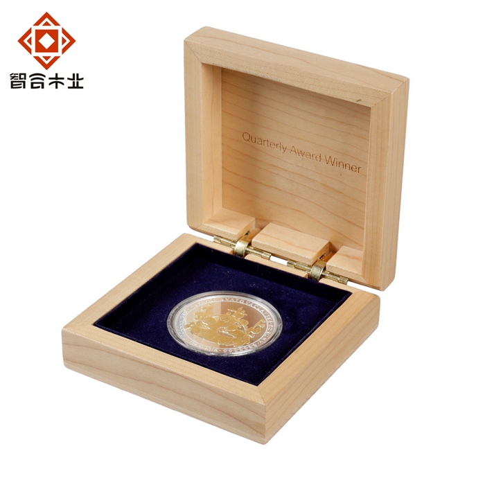 楓木實木單枚幣木盒