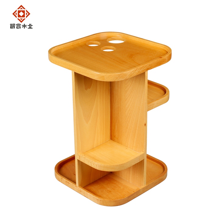 櫸木實(shí)木化妝品旋轉(zhuǎn)展架
