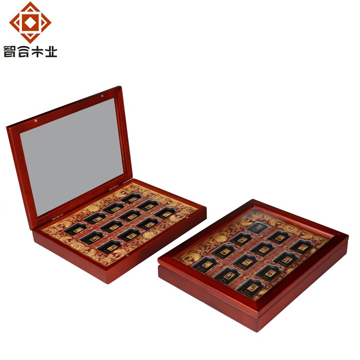 實木多枚紀念幣展示木盒