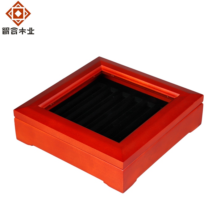 橡膠木實(shí)木鋼筆收納展示盒