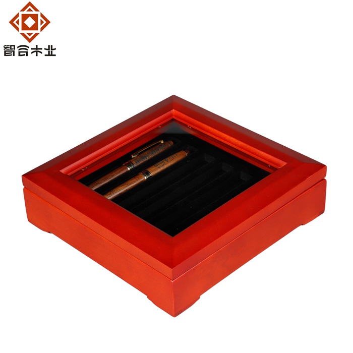 橡膠木實(shí)木鋼筆收納展示盒