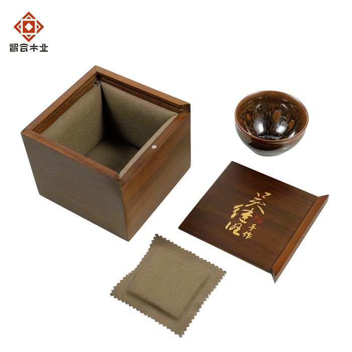實(shí)木陶瓷碗收藏禮品木盒