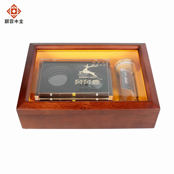 亞克力開窗設計花梨木實木保健品包裝木盒