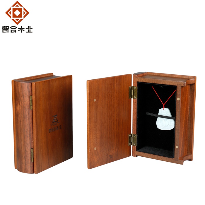 書形玉石掛件木盒