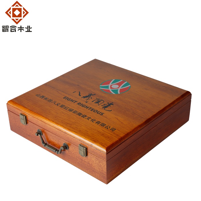 桃花心實木陶瓷碗收藏禮品盒