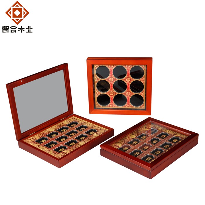 實木多枚紀念幣展示木盒