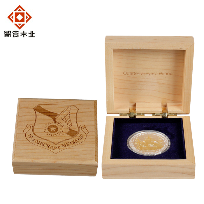 楓木實木單枚幣木盒