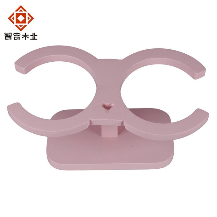 粉色雙碗木制寵物餐桌