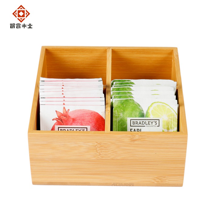 四格竹子茶葉木盒