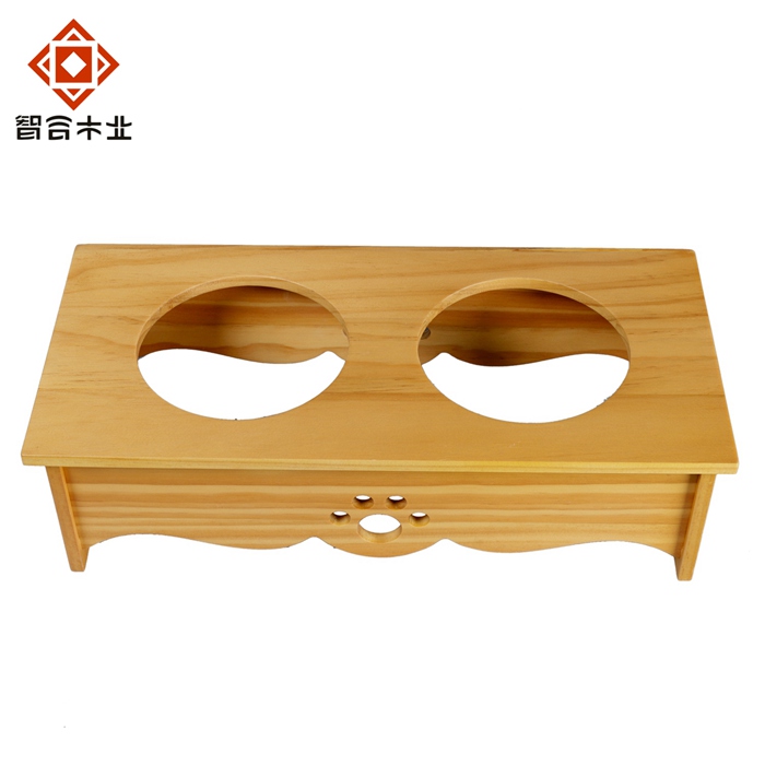 松木實木寵物喂食器
