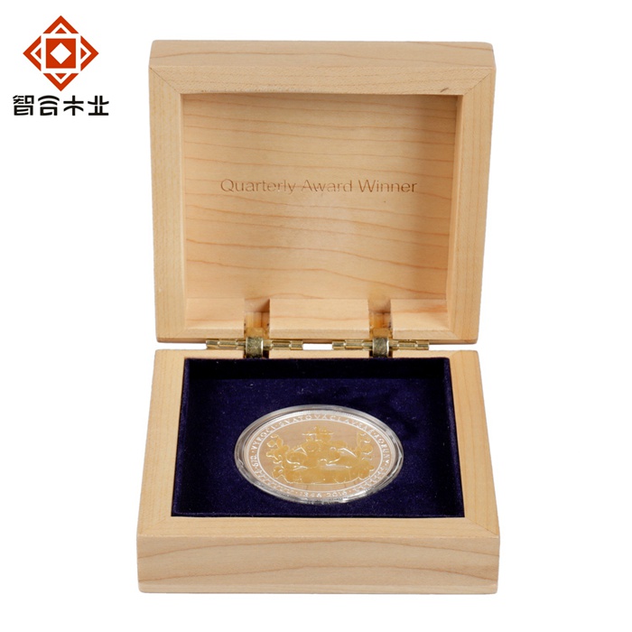 楓木實木單枚幣木盒