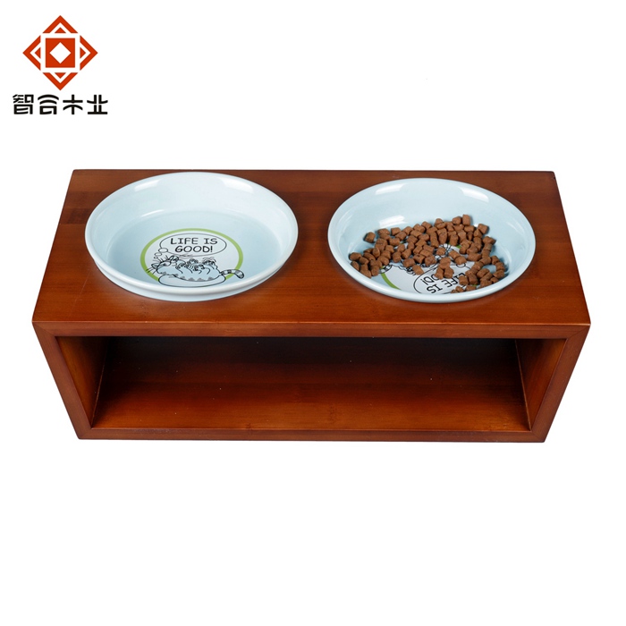 竹子寵物喂食器