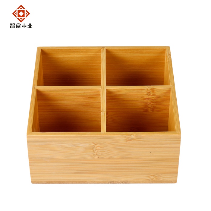 四格竹子茶葉木盒
