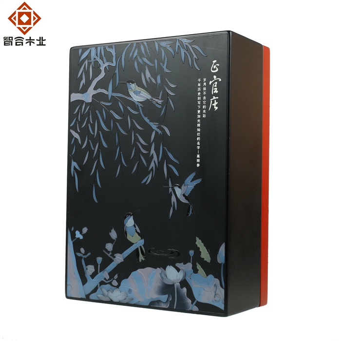 手工立體彩繪保健品包裝木盒