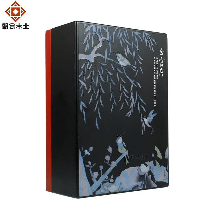 手工立體彩繪保健品包裝木盒