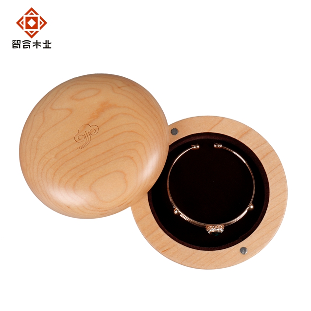 楓木圓形手鐲盒